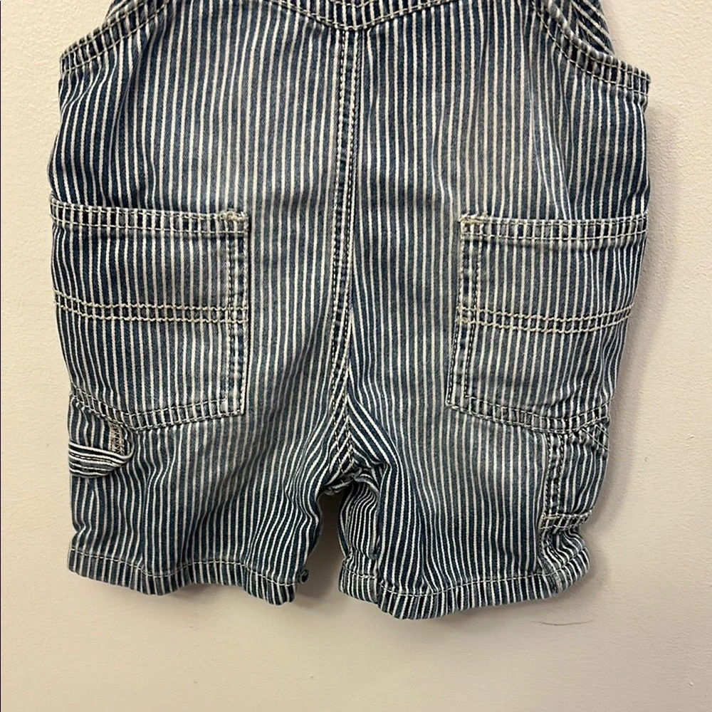OshKosh B'gosh Blue and White Overall Shorts Size 12M